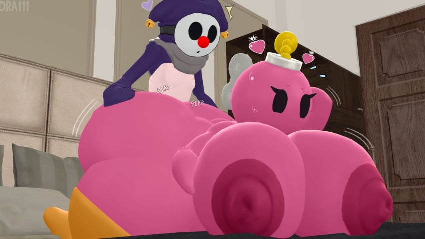 1boy 1girls 3d bent_over bob-omb bomb bombette dra111_(artist) dragon316 female huge_ass huge_breasts huge_nipples hyper hyper_ass hyper_breasts male mario_(series) nintendo nipples nude_female paper_mario shy_guy tagme wind-up_key