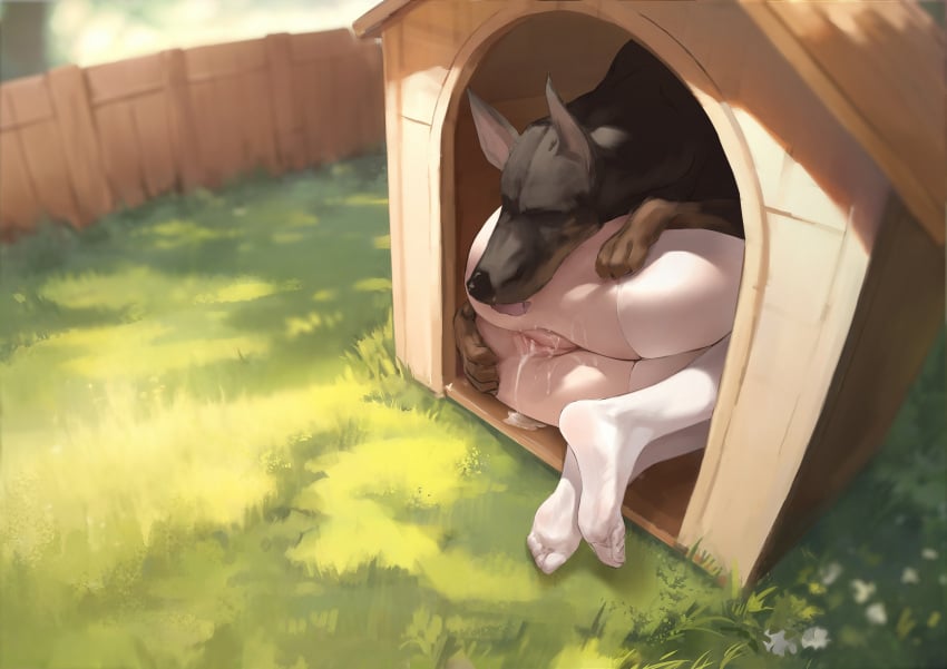 after_vaginal bestiality breasts canine creampie cum cum_drip cum_in_pussy cum_inside cum_leaking dog_house dripping_cum dripping_semen female licking light_skin original original_character outdoors outside paw_on_butt paws polki semen sex uncensored vagina wedding white_thighhighs zoophilia