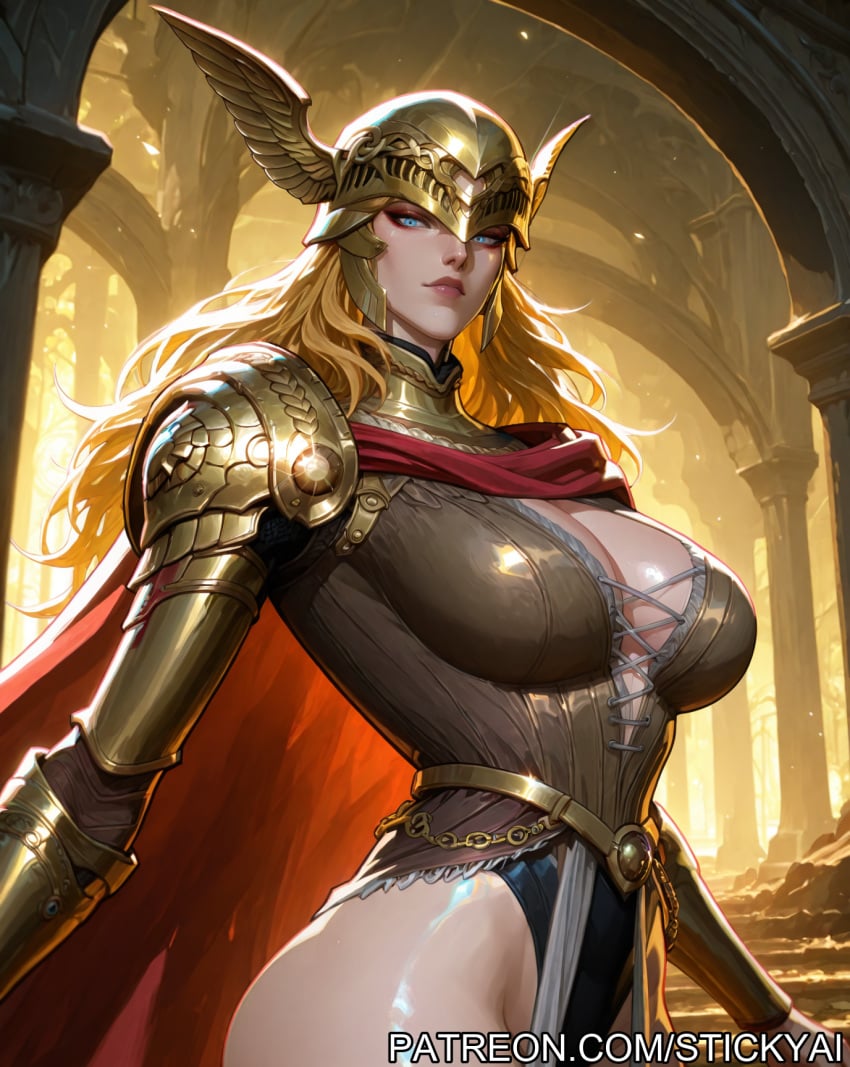 ai_generated armor blonde_hair blue_eyes elden_ring helmet invisible_woman invisible_woman_(marvel_rivals) malenia_blade_of_miquella marvel marvel_comics marvel_rivals sue_richards sue_storm superheroine