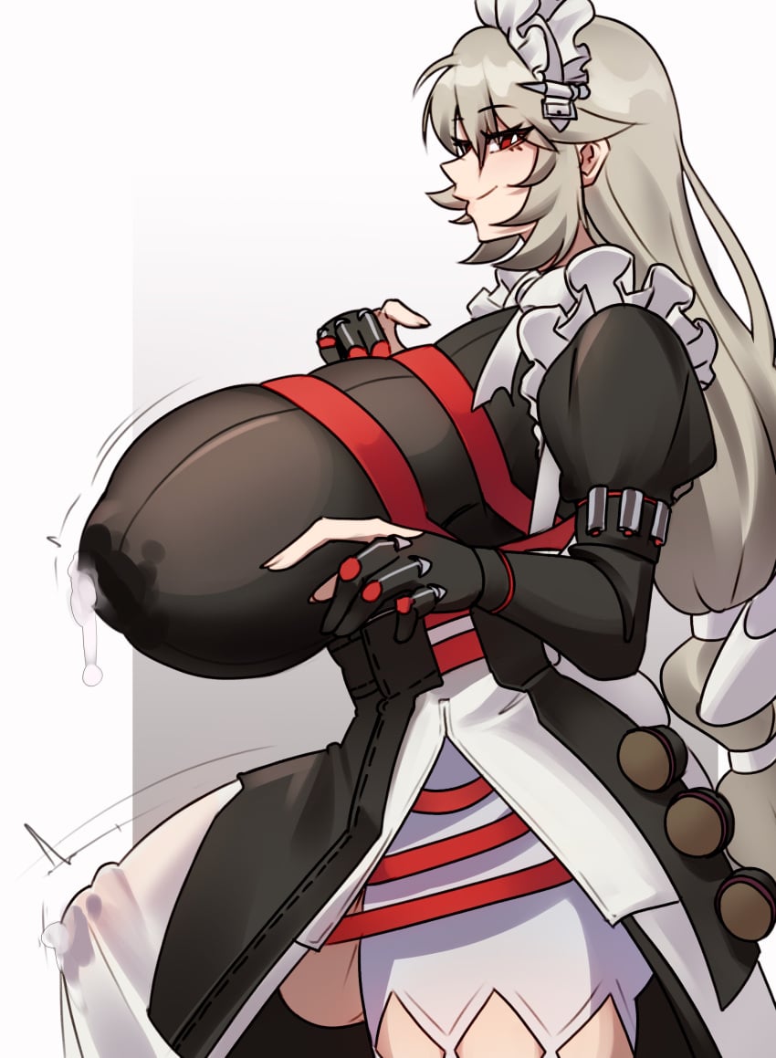 1futa alexandrina_sebastiane balls big_breasts breasts clothed clothing erect_penis erection erection_under_clothes fully_clothed futa_only futanari hair huge_breasts human intersex lactating lactating_nipples lactation large_breasts light-skinned_futanari light_skin long_hair maid maid_headdress maid_outfit maid_uniform milk milk_drip motion_lines penis penis_visible_through_clothing precum precum_drip precum_through_clothing red_eyes skirt smile solo solo_futa sunk118 tenting white_hair zenless_zone_zero