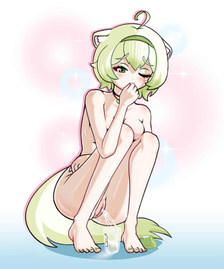 1girls animal_ears ass breast_squeeze breasts cleavage cuming embarrassed_nude_female female female_ejaculation female_focus female_masturbation female_only female_orgasm female_penetrated ferret_ears ferret_girl green_eyes green_hair headband indie_virtual_youtuber laimu legs masturbation nude nude_female orgasm petite pussy pussy_juice sami_touchbutt short_hair shy sitting small_breasts solo squatting squirting tail uncensored vaginal_penetration virtual_youtuber vtuber wet wet_pussy