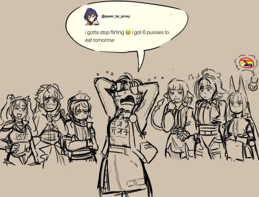:3 :3d artist_request belle_(zenless_zone_zero) blush blush_lines blushing digital_drawing_(artwork) digital_media_(artwork) ecchi ellen_joe horny horny_face horny_female hoshimi_miyabi implied_cunnilingus implied_yuri jane_doe_(zenless_zone_zero) kemonomimi lesbian lustful_gaze maid maid_headdress meme monochrome nicole_demara no_sex ponytail sketch tagme vivian_(zenless_zone_zero) yuri zenless_zone_zero zhu_yuan