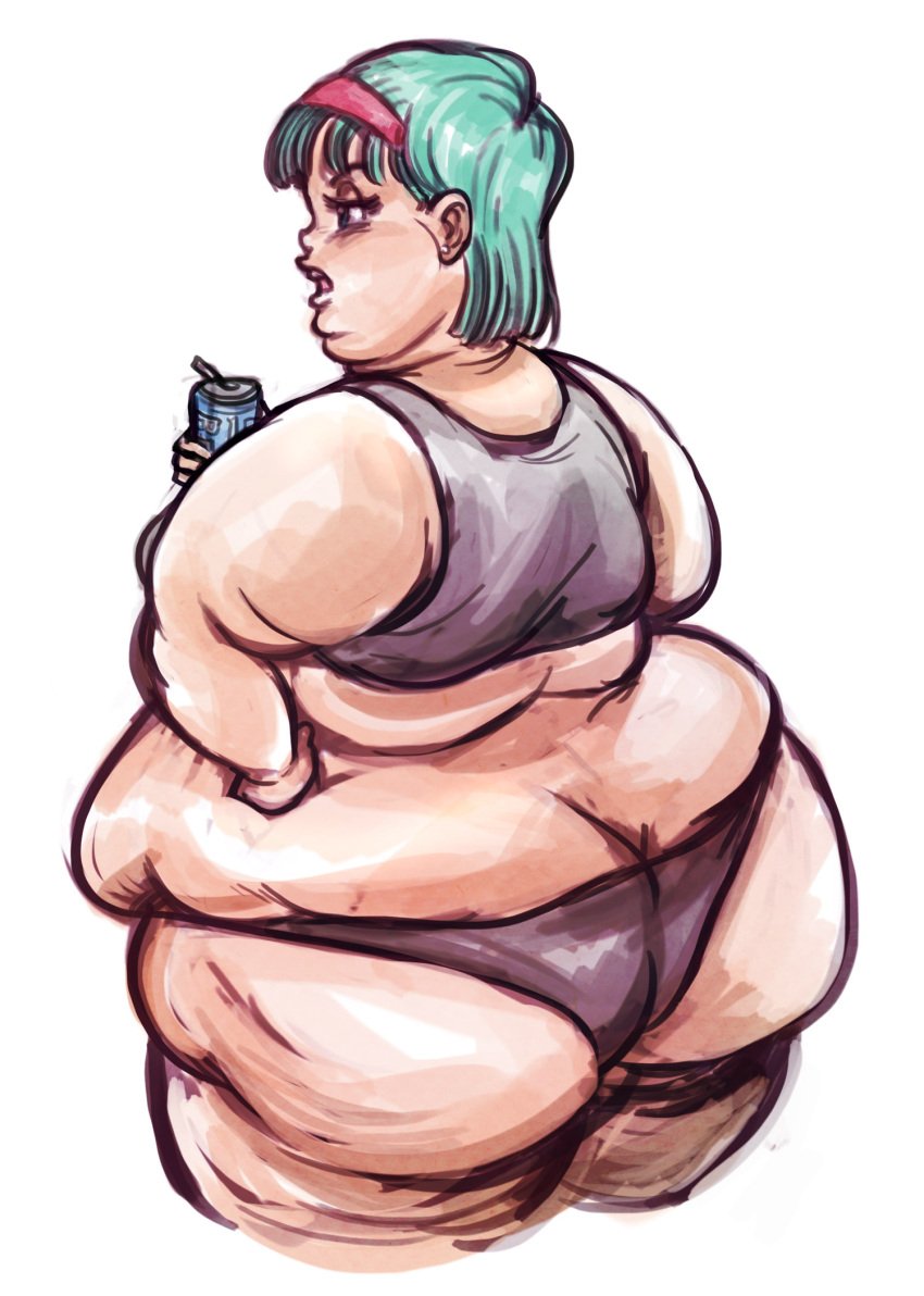 ass ass_cleavage back_fat bbw big_ass blue_hair bulma_briefs bulma_briefs_(frieza_saga) butt_crack dragon_ball dragon_ball_z fat fat_ass female hand_on_hip huge_ass muffin_top obese overweight panties theamericandream thick_thighs thunder_thighs ugly_bitch