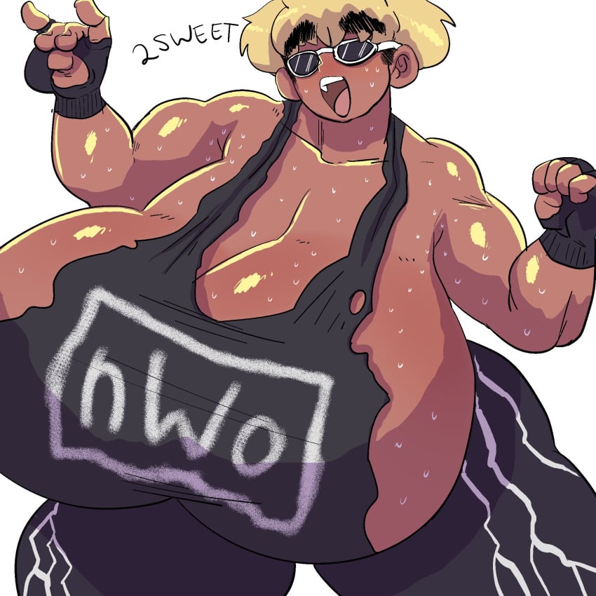 gd_(lewdbeef) gigantic_breasts huge_ass huge_thighs lewdbeef muscular muscular_female nwo original_character sunglasses tan_body tan_skin tank_top thick_thighs torn_clothes wrestling