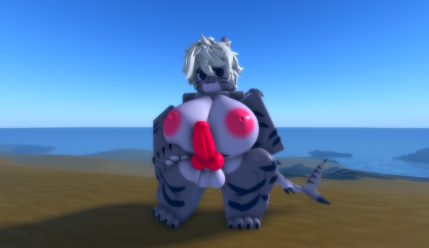 1futa 3d anthro breasts furry futanari intersex ravenuwu roblox robloxian self_upload shark tagme tiger_shark