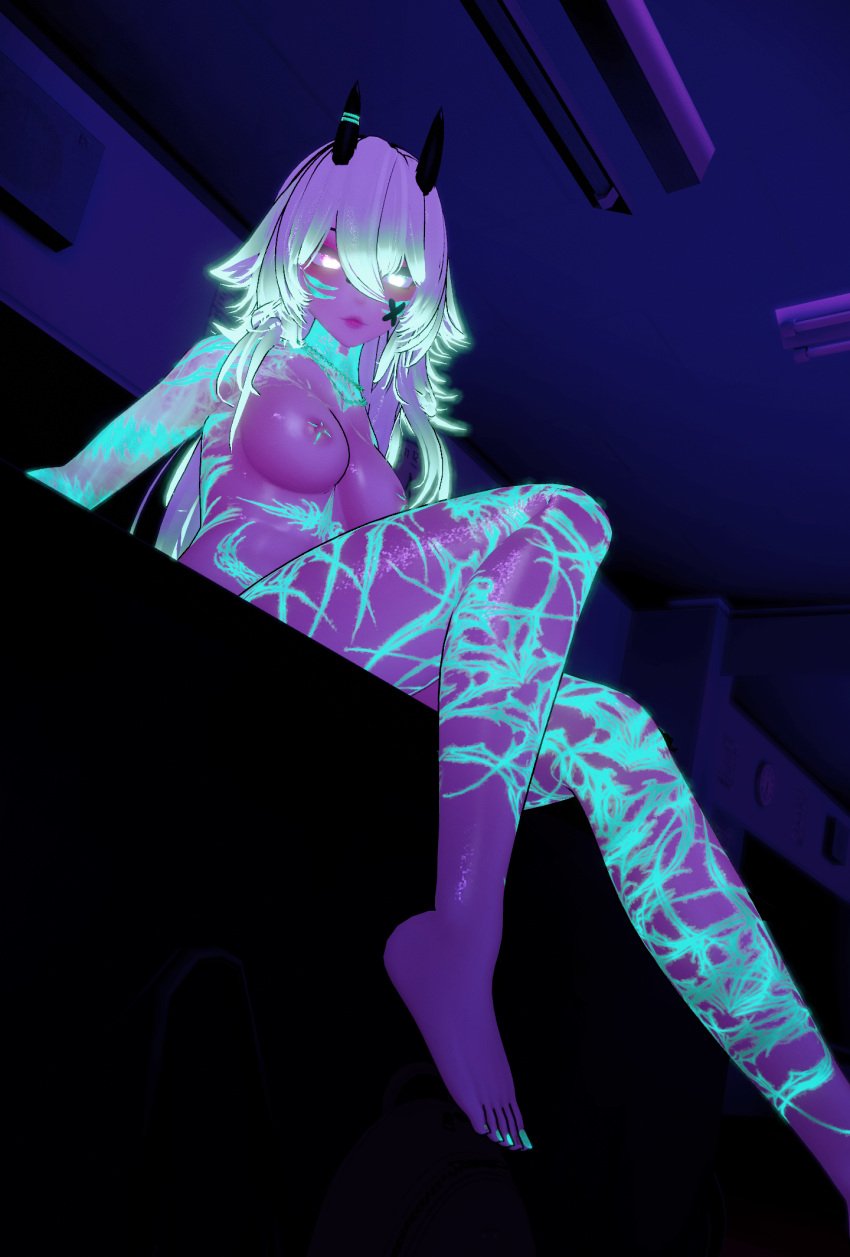 1futa 3d 3d_model content_creator futanari glowing glowing_markings green_hair large_penis maxi_the_muse vr_media vrchat vrchat_avatar vrchat_media vrchat_model