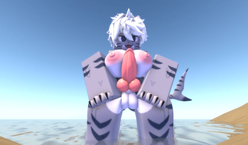 anthro breasts furry futanari intersex ravenuwu roblox self_upload shark tiger_shark