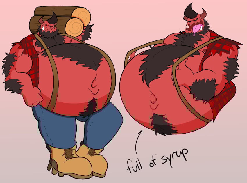 1boy belly belly_button belly_focus big_belly flannel flannel_shirt huge_belly lumberjack_shirt male male_only reptamph round_belly solo solo_male