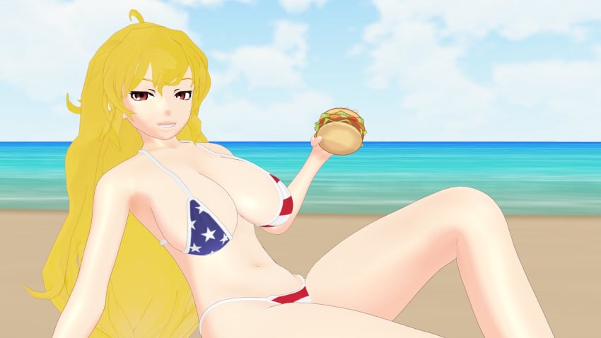 4th_of_july american_flag_bikini large_breasts rwby tagme theblackbirdcalls yang_xiao_long