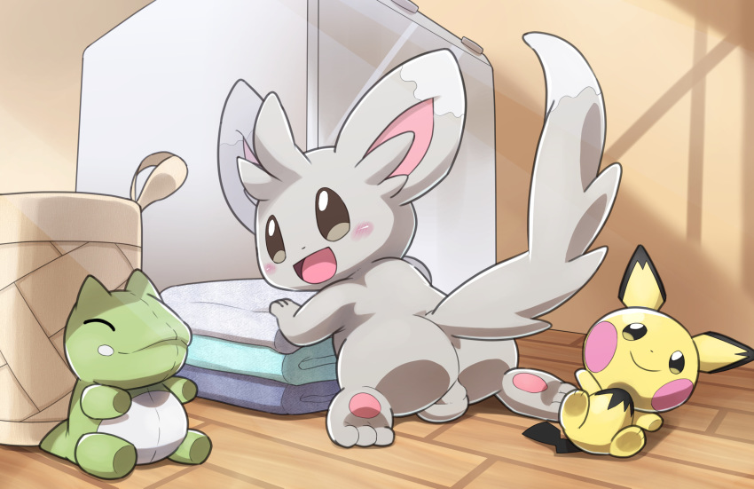 1boy 3_fingers 3_toes ass back balls basket big_ass big_ears blush brown_eyes feet feral fluffy fluffy_tail furry grey_fur hi_res hindpaw kneeling laundry leaning leaning_forward looking_at_viewer looking_back male male_only mammal minccino nintendo nude ofuro open_mouth pawpads paws pichu plushie pokemon pokemon_(species) pokemon_bw pokemon_gsc presenting presenting_hindquarters rodent smile solo spread_legs substitute_doll tail tongue video_games washing_machine