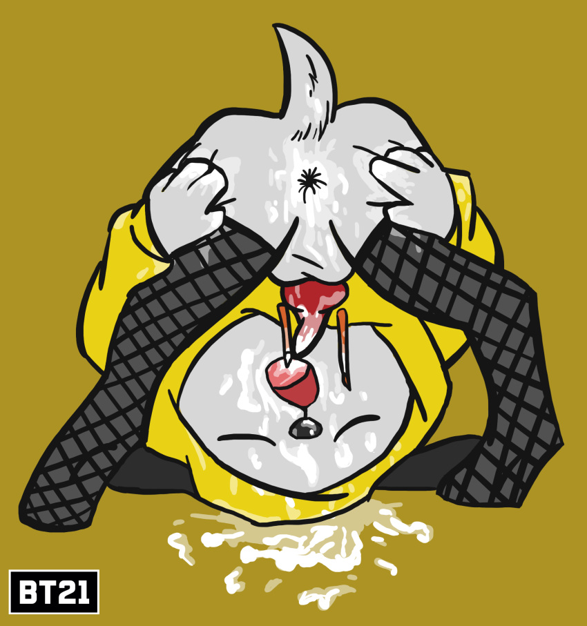 1boy 2018 alternate_version_available animal_genitalia animal_penis anus autofellatio balls bent_over bt21 bts canine canine_penis chimmy_(bt21) cum cum_in_mouth cum_on_face cum_on_floor cum_on_tail dog dog_ears furry hoodie inexcusable_trash281 kpop lube male male_only open_mouth paws penis pleasure_face showing showing_off solo solo_focus stockings