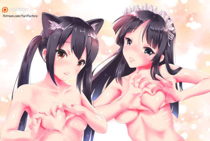 2girls azusa_nakano_(k-on!) bilibala human human_only k-on! mio_akiyama_(k-on!) multiple_girls tagme