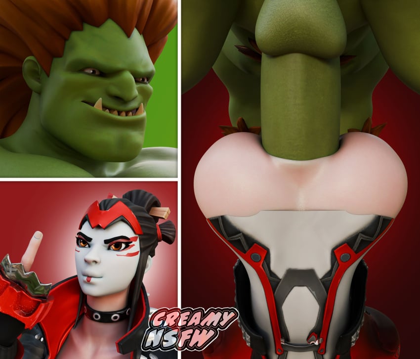 1boy 1girls 3d anal anal_object_insertion anal_sex big_ass big_balls big_butt big_penis blanka blender creamynsfw female forced forced_anal fortnite fortnite:_battle_royale penis street_fighter takara_(fortnite)