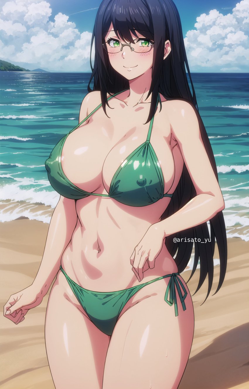 ai_generated arisato_yu big_breasts bikini hanyuu_yuzuki shuumatsu_no_izetta