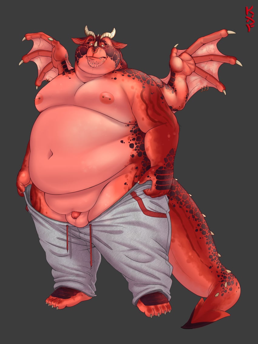 dragon fat furry kronexfire male_only overweight_male