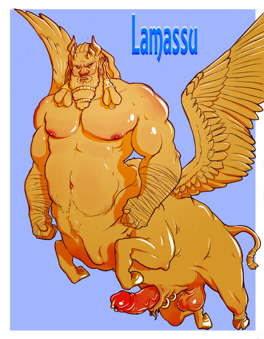 animal_genitalia animal_genitalia_on_humanoid balls beard biceps blue_background border bovine centaur cloven_hooves dogfu ear_piercing equine equine_taur erection facial_hair facial_piercing feathered_wings feathers furgonomics furry-specific_piercing genital_piercing hair hi_res hooves horn horsecock_on_humanoid humanoid_penis long_hair male male_only mammal mythology navel nipples nose_piercing nose_ring pecs penis penis_piercing piercing prince_albert_piercing quadruped septum_piercing sheath sheath_piercing simple_background solo taur wings