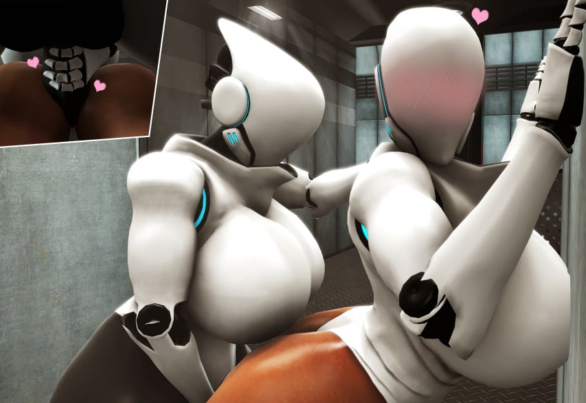 3d anthro ass big_breasts big_butt blush breasts clothed clothing dickgirl duo erection female futa_on_female futanari haydee haydee_(game) heart huge_breasts huge_butt humanoid intersex large_ass machine penetration penis robot sex sfrogue simple_background source_filmmaker thick_thighs vaginal_penetration video_games wide_hips