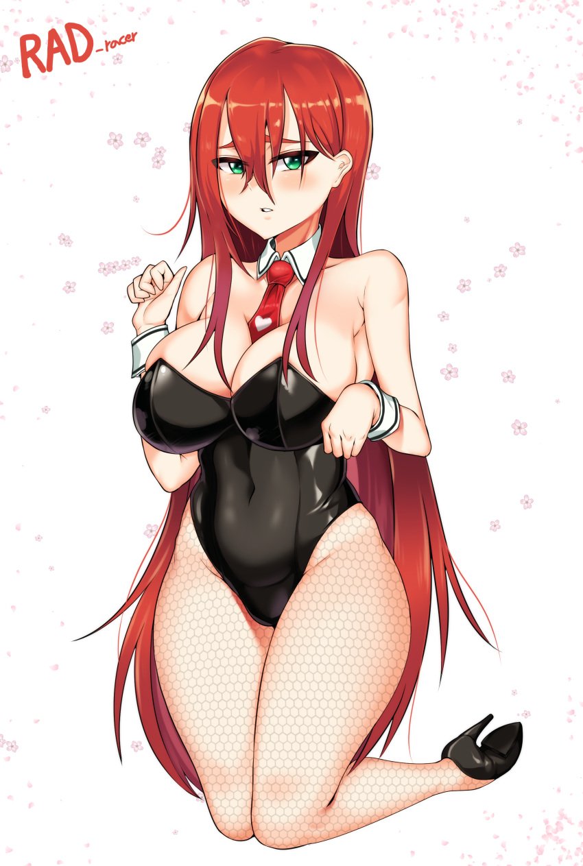 absurdres big_breasts breasts bunnysuit cleavage female female_only high_heels highres large_breasts long_hair looking_at_viewer rad_racer red_hair sedurin_(soul_worker) solo soul_worker