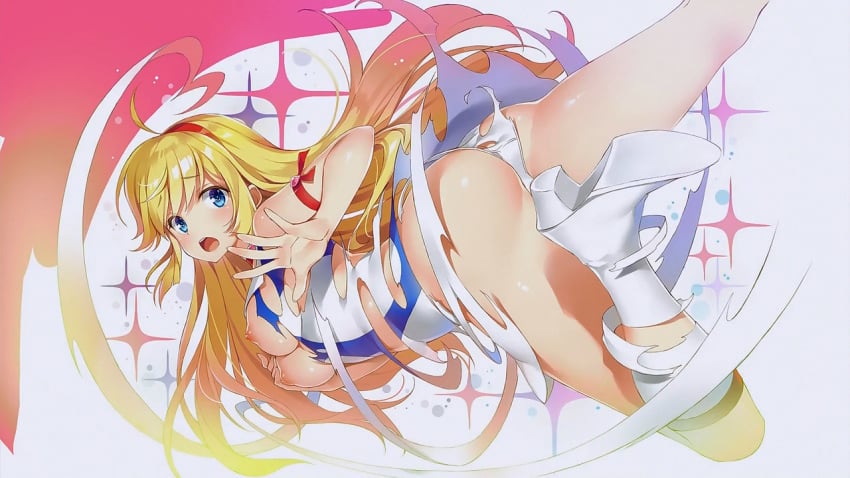 16:9 1girls 2010s android ass blonde_hair blue_eyes blush boots breasts censored choker cutie_honey cutie_honey_universe decensored dress exploding_clothes female hairband heart honey_kisaragi large_breasts light-skinned_female light_skin long_hair magical_girl nipples open_mouth panties shreds_of_clothes solo torn_clothes transformation very_long_hair white_footwear yuuki_hagure