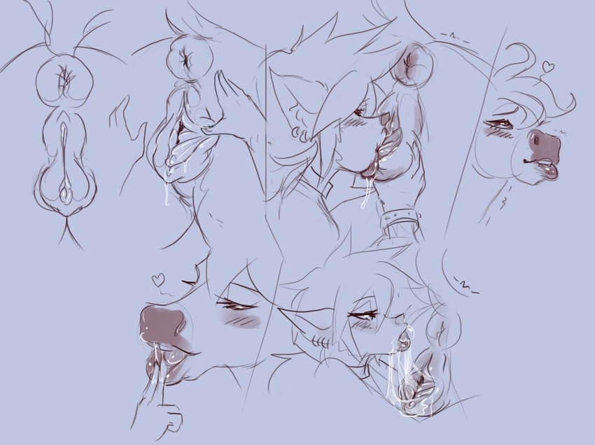 anthro_on_feral anus big_lips blush canine cunnilingus ear_piercing equine female female_feral feral heart horse julia lips mammal mouthplay oral orgasm piercing pussy pussy_juice saliva sex size_difference sketch ungulatr vaginal_penetration wolf yuri