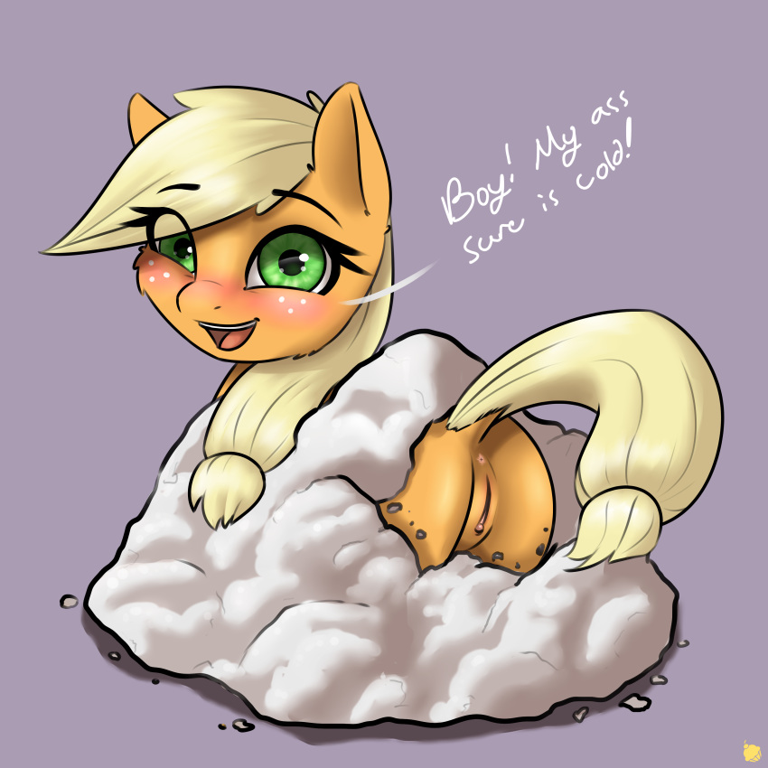 2016 anus applejack_(mlp) ass blush captainpudgemuffin earth_pony equine female feral friendship_is_magic hi_res horse mammal my_little_pony pony pussy solo