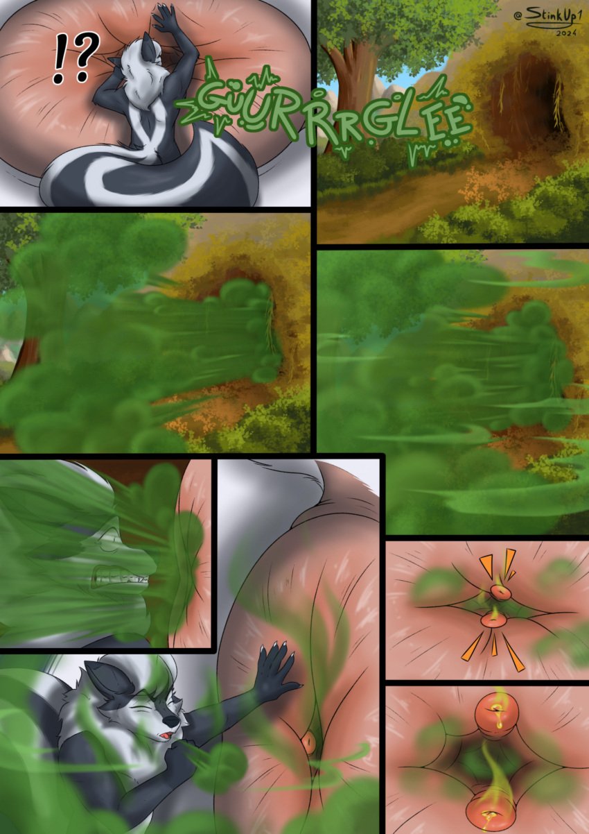 anal_glands anthro anus cave cough duo fart fart_cloud farting_on_another farting_on_face feral forest gassy hi_res huge_fart hyper hyper_fart macro male male/male mammal mephitid nude plant puffy_anus rumbling_stomach seth_(keithzack) size_difference skunk slim smelly spread_anus spreading stink_cloud stinkup stripedreeko surprise teeth tree