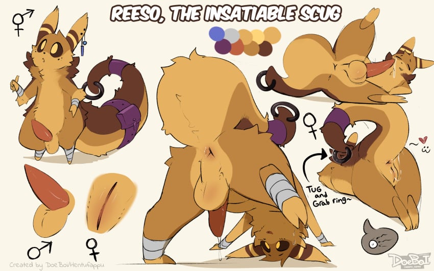 absurd_res animal_genitalia bandage blush blush_lines bodily_fluids doeboi ear_piercing female furgonomics furry-specific_piercing genital_fluids genital_slit genitals hi_res impregnation_request male piercing rain_world reeso_(doeboi) semi-anthro slugcat tail tail_piercing videocult