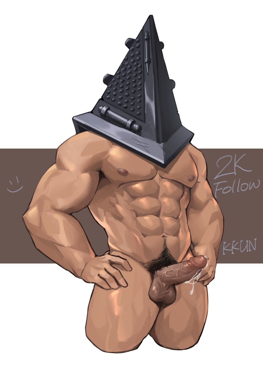 abs balls bara biceps big_balls big_penis cum erection kunkun586586 male male_nipples male_only muscular_male nipples nude pecs penis pyramid_head silent_hill silent_hill_2