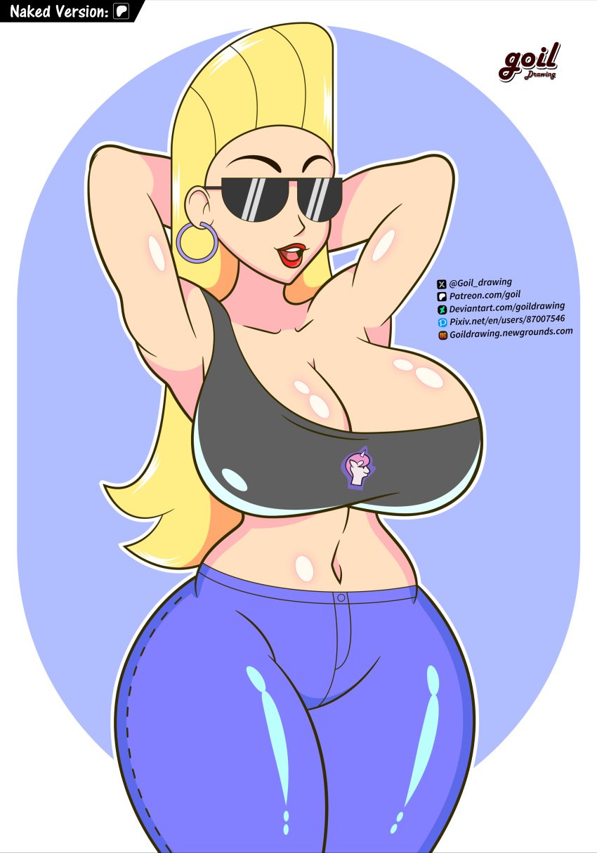 big_breasts blonde_female blonde_hair breasts cartoon_network female female_only girl girly goil_drawing huge_boobs huge_breasts jenny_bravo johnny_bravo johnny_bravo_(series) sunglasses tinted_eyewear