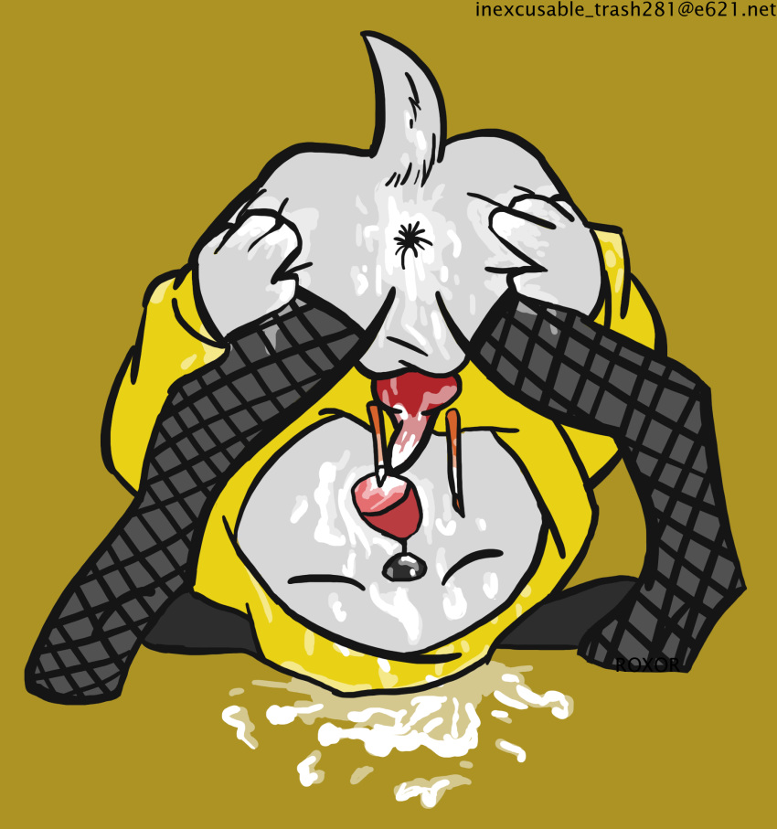 2018 4_fingers alternate_version_available anatomically_correct anatomically_correct_penis anthro ass ass_up balls bent_over bt21 bts canine chimmy_(bt21) closed_eyes clothed clothing crossdressing cum cum_drip cum_from_ass cum_on_ass cum_on_balls cum_on_ear cum_on_face cum_on_fur cum_on_ground cum_on_penis cum_on_tongue digitigrade dripping fishnet floppy_ears fur inexcusable_trash281 knot kpop legwear lube male male_only mammal messy moan on_ground orgasm_face partially_clothed paws penis presenting presenting_hindquarters raised_tail red_penis short_tail signature simple_background small_penis solo spread_ass spread_legs spreading tapering_penis thigh_highs tongue upside-down white_fur