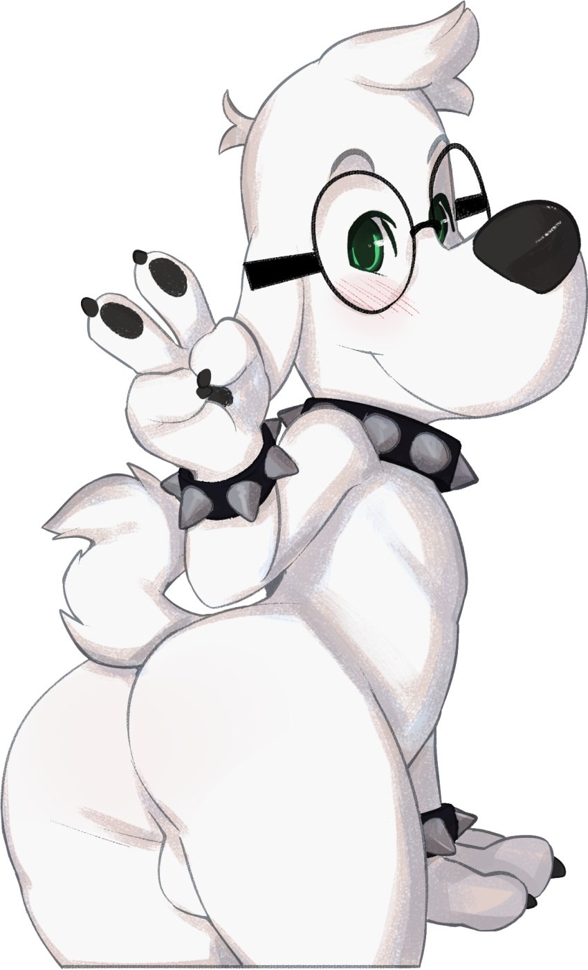 20th_century_fox alpha_channel anthro ass backsack balls blush bracelet canine collar dreamworks eyewear fur gesture glasses green_eyes jay_ward_productions jewelry male male_only mammal mr._peabody mr._peabody_and_sherman nude rocky_and_bullwinkle seth-iova simple_background universal_studios