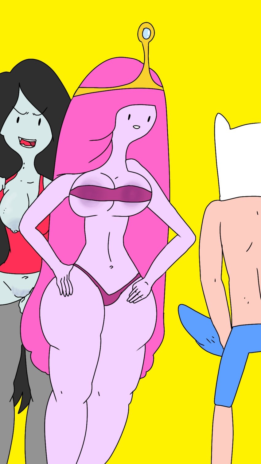 adventure_time bubblegum_girl deuscartoon finn_the_human marceline marceline_abadeer marceline_the_vampire_queen tits_out