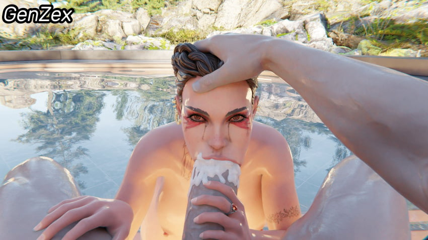 3d apex_legends big_ass blowjob cum cum_in_mouth cum_inside genzex latina loba loba_(apex_legends) loba_andrade poolside respawn_entertainment white_body white_penis white_skinned_male