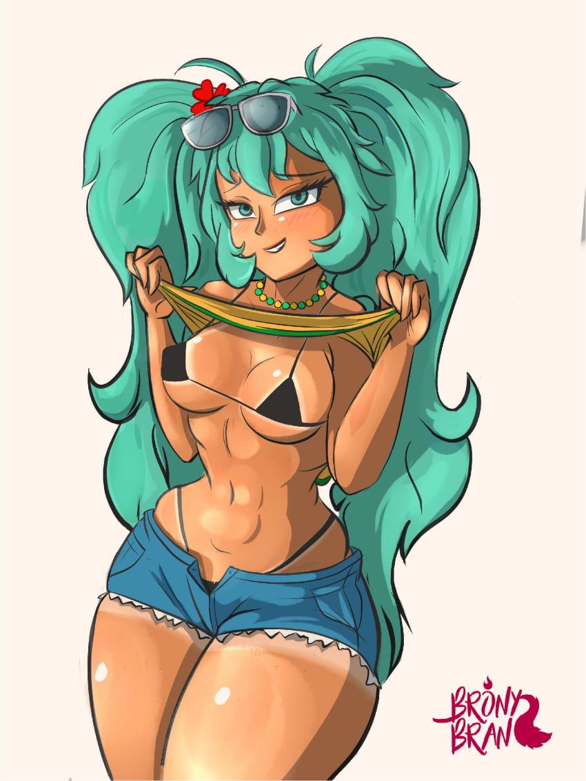 1girls bikini brazil brazilian brazilian_female brazilian_miku breasts brony_bran hatsune_miku vocaloid