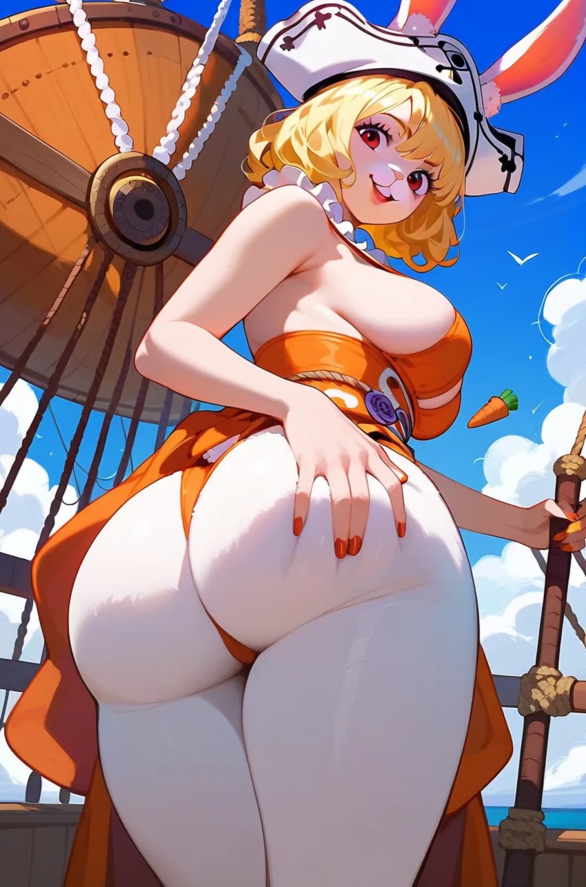 2d ai_generated artist_request ass big_ass carrot_(one_piece) female female_only from_behind from_below furry_only looking_at_viewer one_piece wide_hips