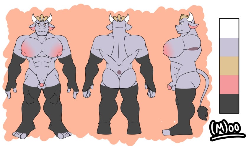 absurd_res animal_humanoid ass balls big_breasts big_butt bovid bovid_humanoid bovine bovine_humanoid breasts digital_drawing_(artwork) digital_media_(artwork) fan_character generation_1_pokemon genitals hi_res horn huge_breasts humanoid looking_at_viewer machoke male male_lingerie male_only mammal mammal_humanoid model_sheet muscular muscular_male nintendo nipples nude penis pokemon pokemon_(species) puffy_nipples simple_background small_penis solo tail torito_moo