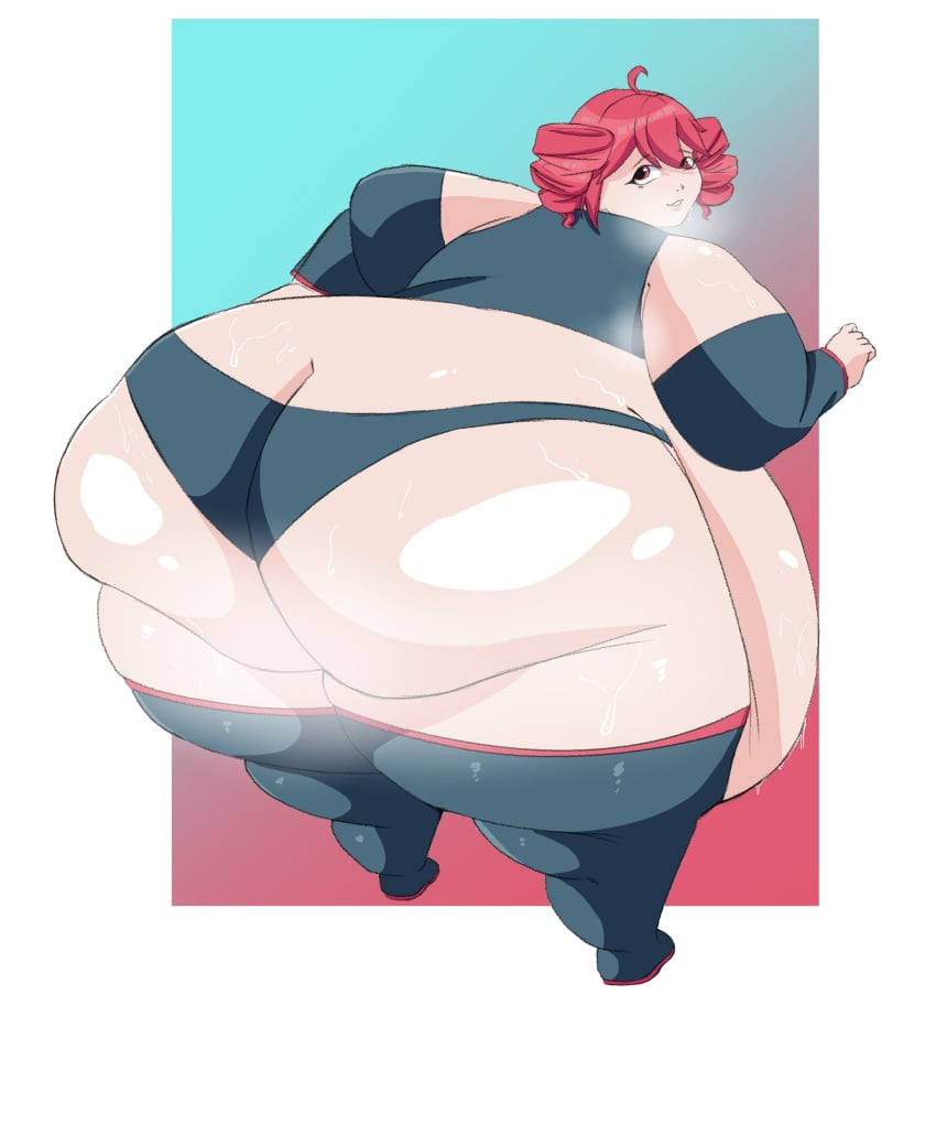 1girls 669tete bbw chubby chubby_female female huge_ass kasane_teto overweight overweight_female red_hair thick_thighs vocaloid