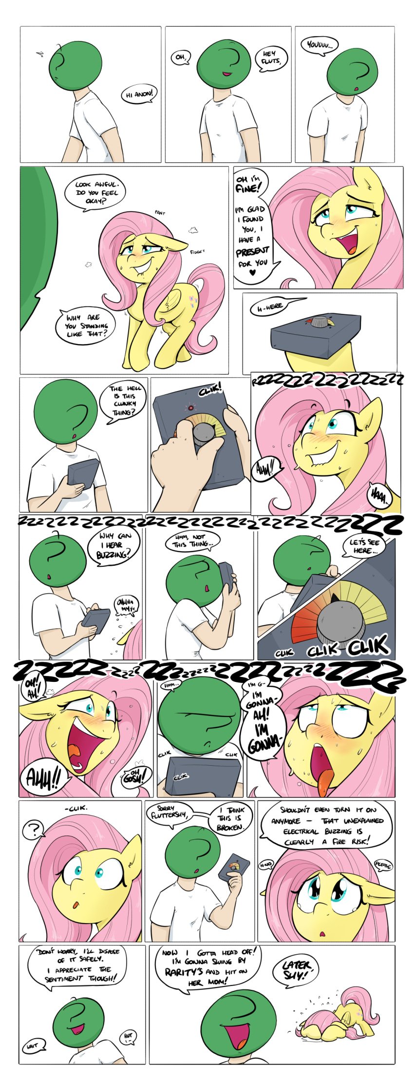 ! 1boy 1girls ? ahe_gao anon ass_up biting_lip blue_eyes blush border clothed_male_nude_female clothing comic controller crying cutie_mark dialogue duo equine eyeless feathered_wings feathers female female_penetrated feral fluttershy_(mlp) friendship_is_magic fucked_silly green_skin hair half-closed_eyes heart hidden_vibrator holding_object human human_on_feral humor interspecies looking_pleasured male male_with_female mammal masturbation my_little_pony noseless oblivious open_mouth orgasm_denial panting pegasus pink_hair pink_tail remote_control remote_controlled_vibrator sex_toy shirt shoutingisfun sound_effects standing straight sweat sweatdrop t-shirt tears vaginal_masturbation vaginal_penetration vibrator white_border wings yellow_feathers yellow_skin zoophilia