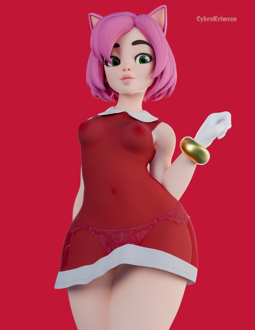 3d amy_rose cybrokrimson humanized humanoid see-through_clothing sonic_(series) sonic_the_hedgehog_(series)