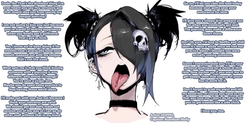 1boy caption captioned doppel femboy goth goth_boy male_only