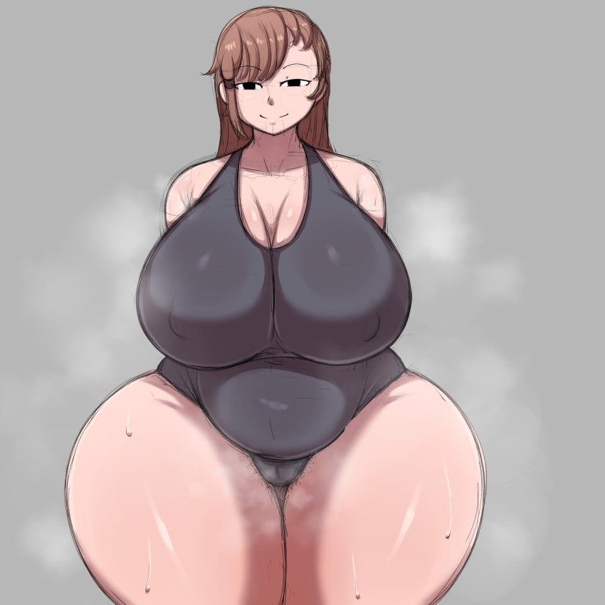 1girls ass ass_bigger_than_head big_ass big_breasts big_butt breasts breasts_bigger_than_head brown_hair character_request clothing curvaceous curvy curvy_figure dat_ass dumptruck_ass erect_nipples erect_nipples_under_clothes female female_only front_view hairy_pussy huge_ass huge_breasts jackov long_hair mostly_clothed musk musk_clouds musky_pussy one-piece_swimsuit plump pubic_hair pubic_hair_peek smelly solo solo_female steam steaming_body steamy_pussy swimsuit tagme thick_thighs voluptuous voluptuous_female wide_hips