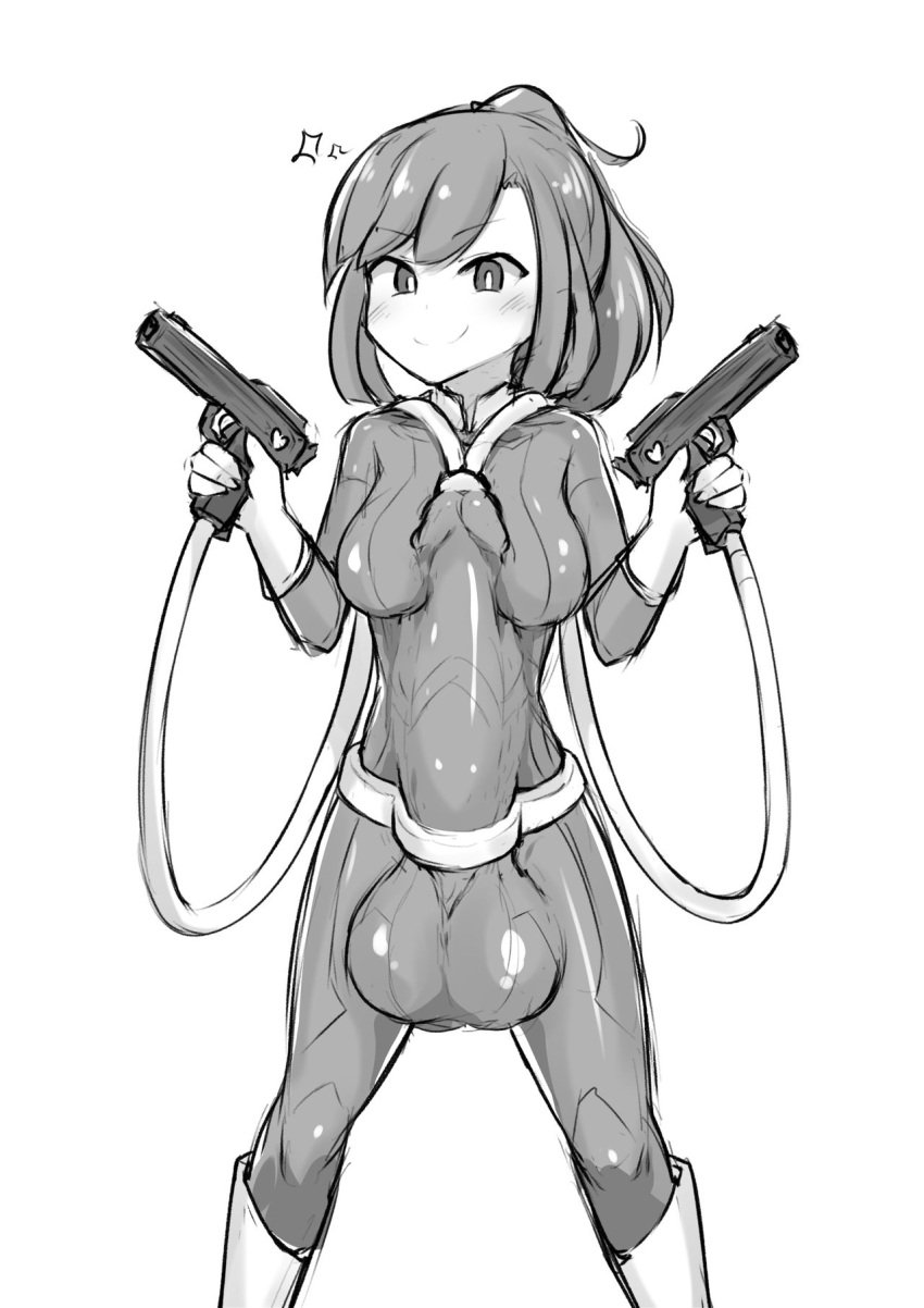 1futa about_to_cum autopaizuri autopaizuri_under_clothes autotitfuck ball_bulge balls_outline balls_under_clothes big_balls big_testicles blank_background bodysuit ftnranat futanari greyscale gun guns hose huge_cock huge_penis hung hung_futanari latex latex_armwear latex_bodysuit latex_futa latex_legwear latex_suit looking_at_viewer medium_breasts milking_machine penis_bulge penis_milking penis_milking_machine penis_outline penis_under_clothes simple_background skin_tight skinsuit skintight smile smiley_face smiling smiling_at_viewer smug smug_expression smug_face smug_grin smug_smile staring staring_at_viewer tight tight_clothes tight_clothing tight_fit weapon weapons white_background