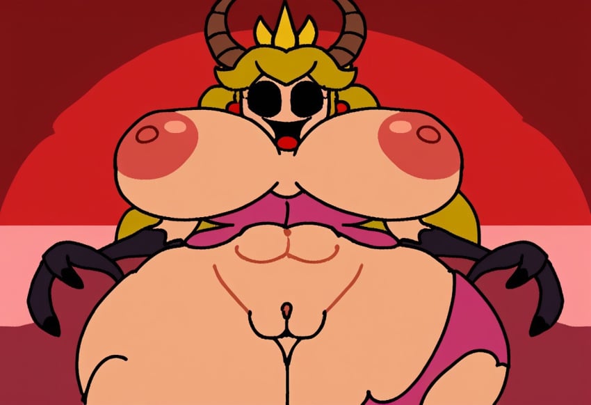 1girls abs ai_generated big_breasts black_eyes black_sclera civitai coronation_day_(creepypasta) creepypasta crown demon demon_horns female female_focus female_only golden_hair horns horror long_hair looking_down mario_(series) nightmare_fuel nightmare_waifu no_irises open_mouth peach.exe pink_dress princess princess_peach princess_peach_(coronation_day) royalty solo solo_female super_mario_world tagme torn_clothes yellow_hair