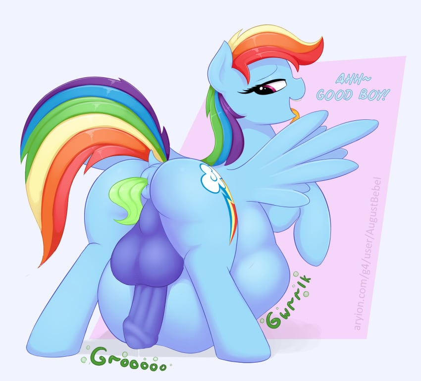 anal_vore animal_genitalia animal_penis augustbebel balls dickgirl english_text equine equine_penis feral friendship_is_magic horse horsecock implied_digestion intersex mammal my_little_pony open_mouth penis pony rainbow_dash_(mlp) text vore