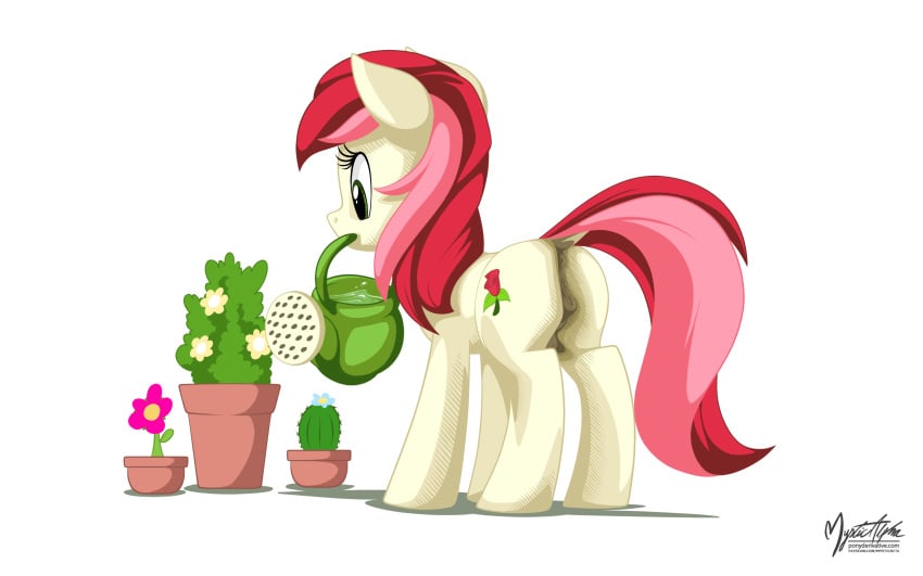 16:10 2016 animal_genitalia animal_pussy anus ass cactus cutie_mark dock earth_pony equine equine_pussy female female_focus female_only feral flower friendship_is_magic green_eyes hair hasbro horse mammal multicolored_hair my_little_pony mysticalpha pink_hair plant pony pussy red_hair rose_(mlp) roseluck_(mlp) simple_background solo two_tone_hair white_background