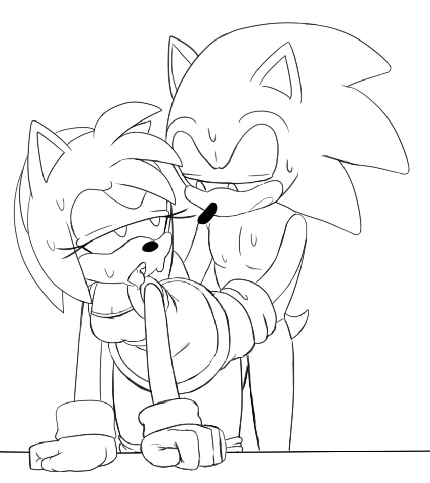 ahe_gao all_fours amy_rose clothed clothed_sex clothing doggy_style female from_behind_position hedgehog lagomorph looking_pleasured male mammal mario_and_sonic_at_the_olympic_games olympics pants_down partially_clothed pent_up rokkerth sex sonic_(series) sonic_the_hedgehog sweat