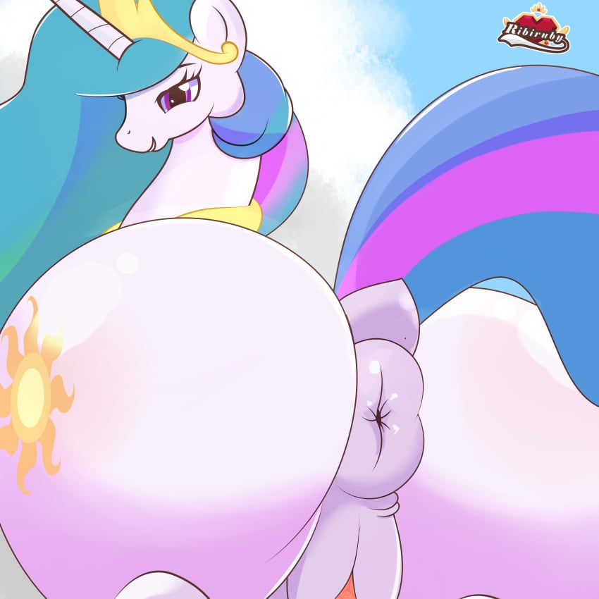 1girls 2018 absurd_res alicorn anatomically_correct anatomically_correct_pussy animal_ears animal_genitalia animal_pussy anus ass ass_focus big_ass big_butt bimbo bubble_ass bubble_butt butt_focus cloud crown cutie_mark dat_ass day dock equine equine_pussy eyebrows eyelashes female female_only feral friendship_is_magic fur grin hair hasbro hi_res horn horse huge_ass huge_butt looking_at_viewer looking_back mammal mane mare multicolored_hair multicolored_tail my_little_pony nude pony presenting presenting_anus presenting_ass presenting_hindquarters presenting_pussy princess princess_celestia_(mlp) puffy_anus purple_eyes pussy rainbow_hair rear_view ribiruby royal royalty sky smile solo tail teeth thick thick_ass thick_thighs tiara vagina white_fur wide_hips