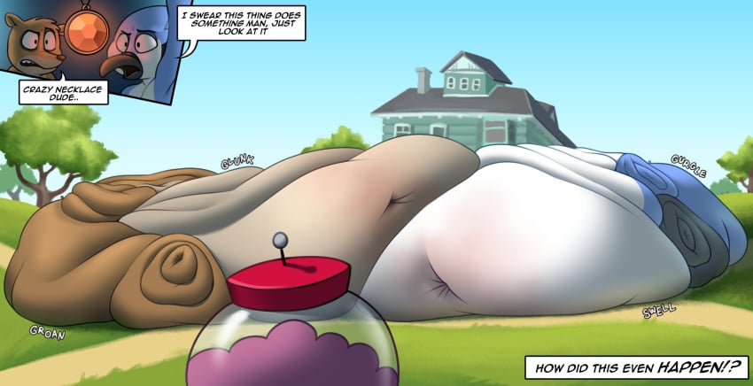 bbm big_ass bubble_butt chipchell huge_ass mordecai_(regular_show) overweight regular_show rigby_(regular_show) ssbbm weight_gain
