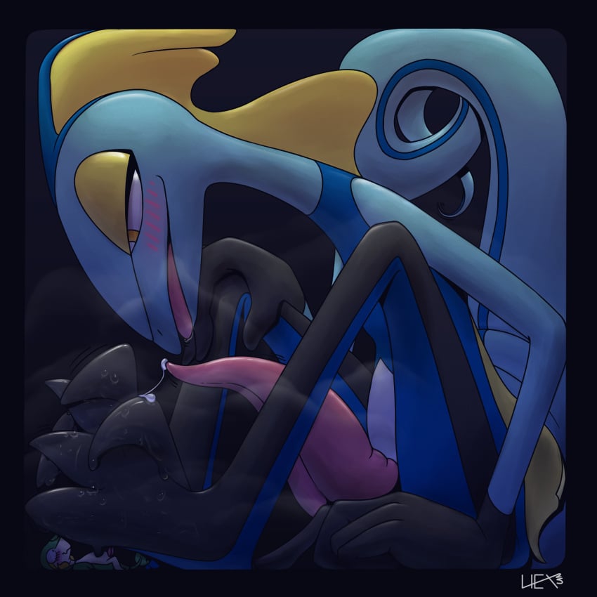 2_penises animal_genitalia animal_penis anthro blush blush_lines bodily_fluids diphallia diphallism duo extreme_size_difference feet foot_fetish foot_focus generation_5_pokemon generation_8_pokemon genital_fluids genitals half-closed_eyes hemipenes hi_res inteleon long_tail looking_down macro male male/male multi_genitalia multi_penis narrowed_eyes nintendo penis pokemon pokemon_(species) precum saliva saliva_on_tongue scalesack_(hex) size_difference slim snivy steam steamy_breath steamy_feet sweat sweatdrop sweaty_feet tail taunting tongue tongue_out trapped wide_eyed