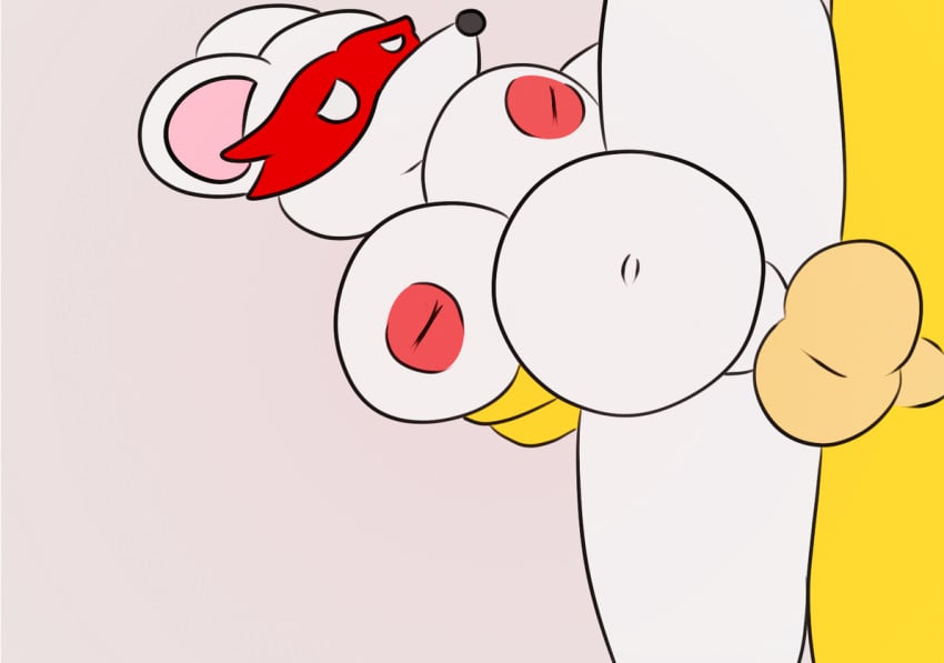 animated anthro belly big_breasts bowser breasts female fur inverted_nipples j5furry mammal mario_(series) mask mouse ms._mowz nintendo nipples paper_mario pregnant rodent video_games